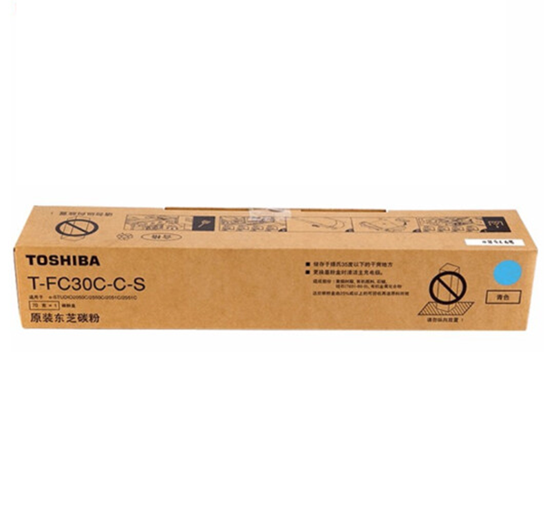图片 东芝T-FC30C-C-S碳粉70g（适用于东芝2551c复印机墨盒）（青色）